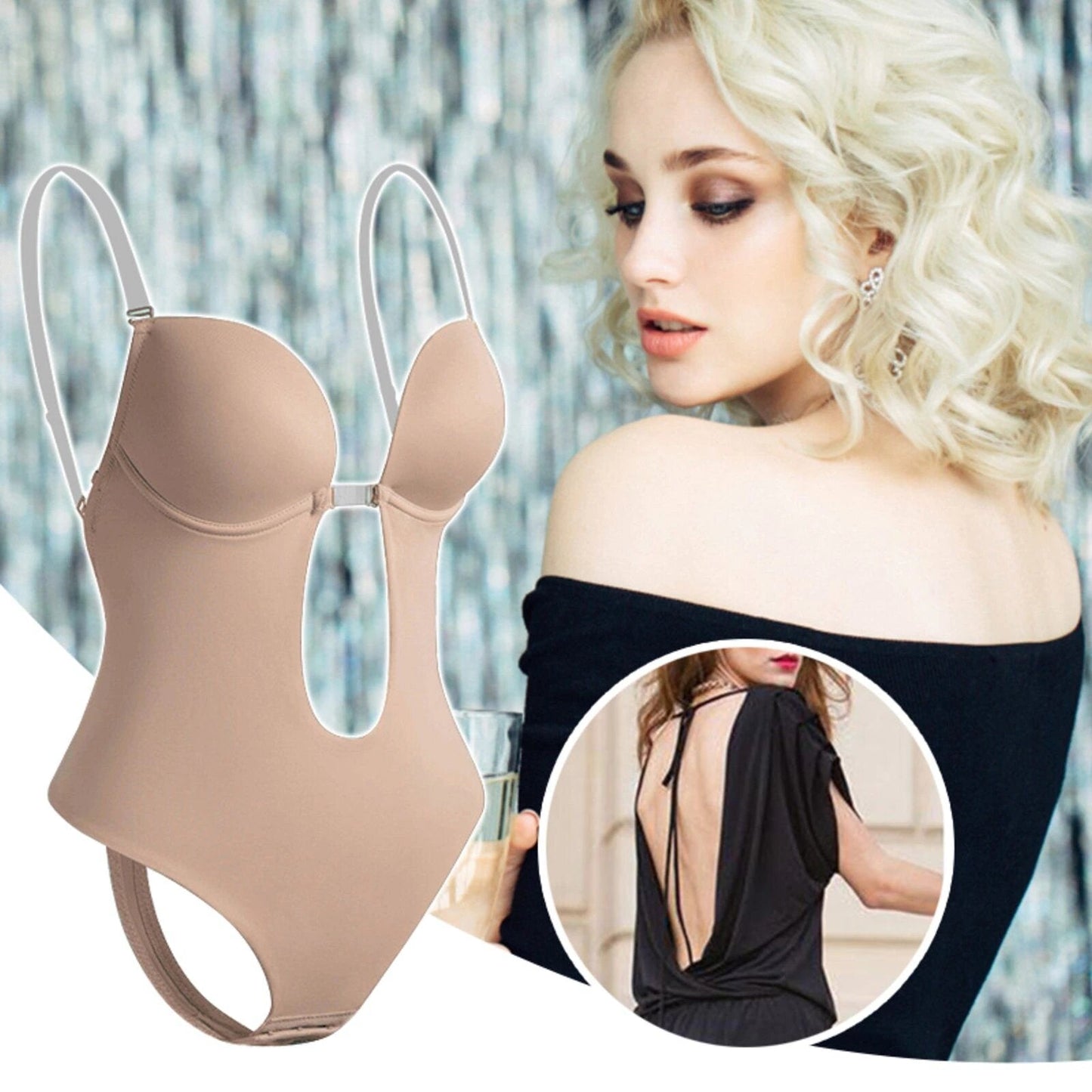 Rückenfreier Bodysuit-Shapewear